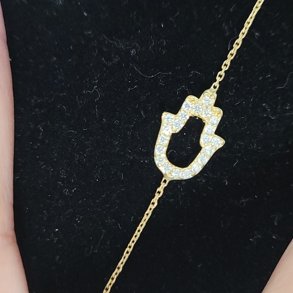 Hamsa Gold Sterling Silver Bracelet
